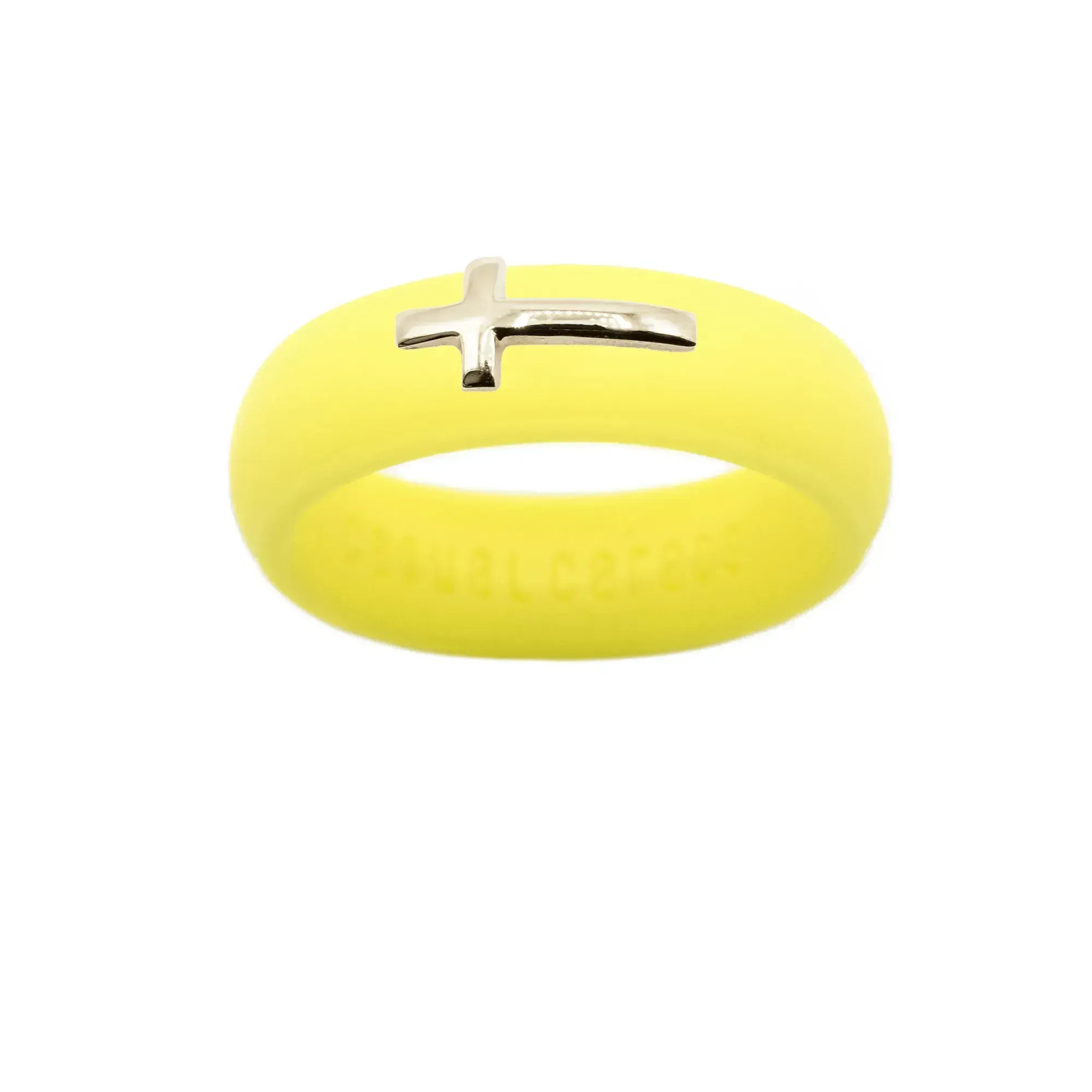 14K Sideways Cross Silicone Ring - Size 7