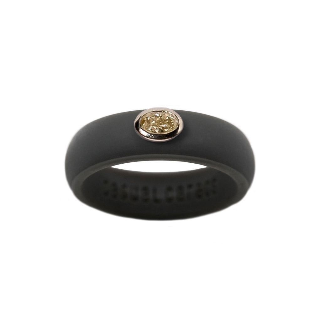 Oval Yellow Diamond Silicone Ring