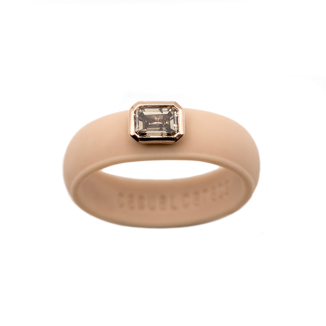 Cognac Emerald Cut Diamond Ring