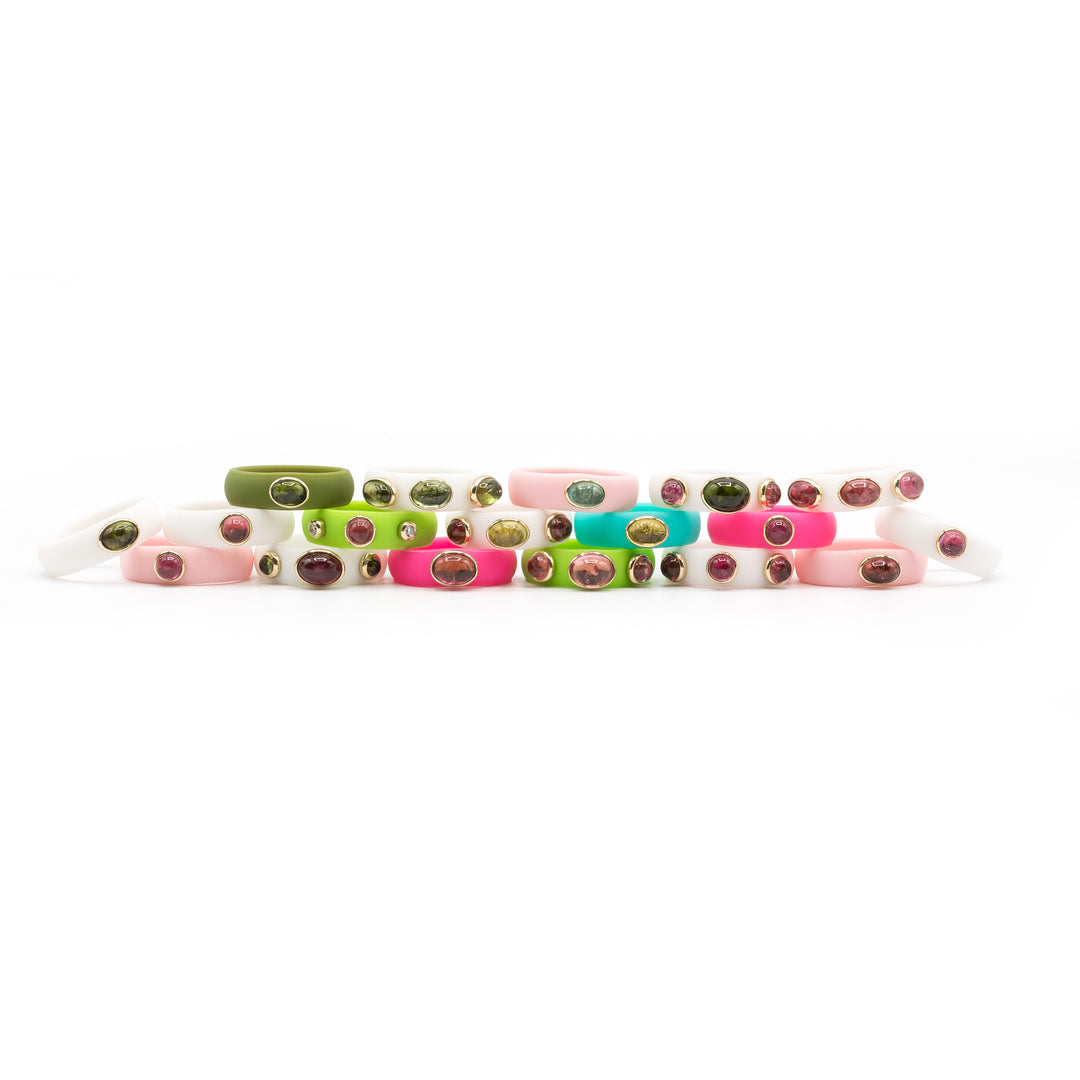 Pink Oval Tourmaline Cabochons