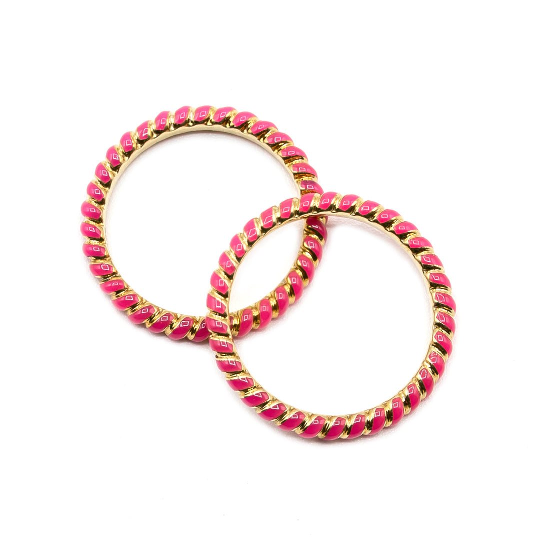 Hot Pink Ceramic Twist Ring