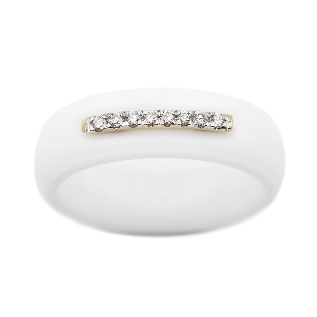 Buy White Silicone Rings with Diamond | Casual Carats