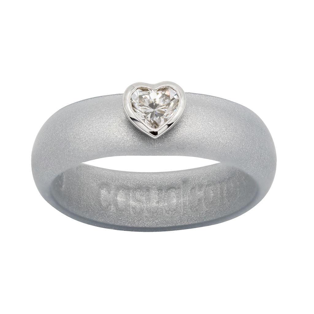 14K White Gold Heart Shaped Lab Grown Diamond