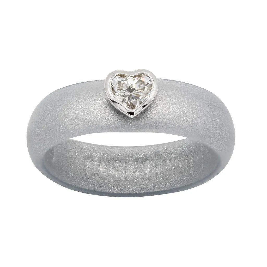 14K White Gold Heart Shaped Lab Grown Diamond