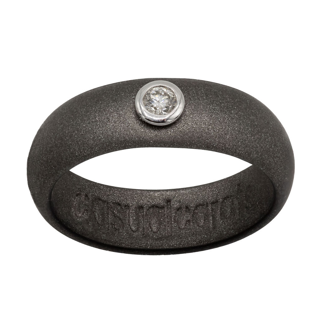 Gunmetal Gray Diamond Silicone Ring