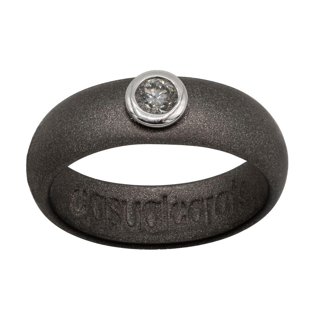 Gunmetal Gray Diamond Silicone Ring