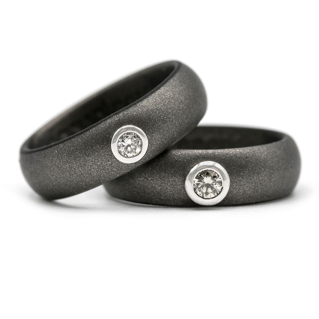 Gunmetal Gray Diamond Silicone Ring