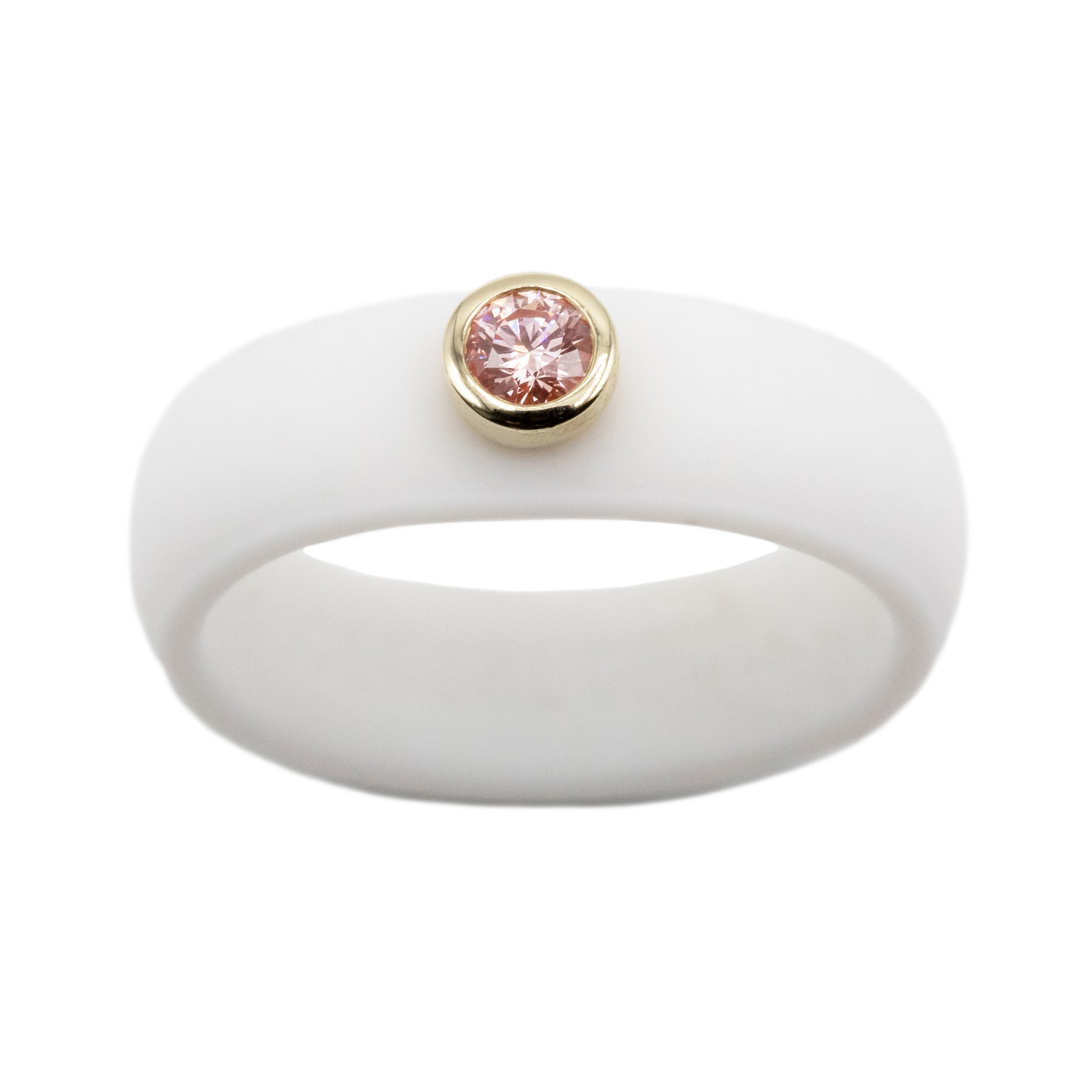 Pink lab-grown diamond silicone ring