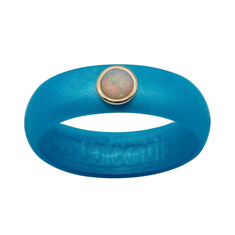 Opal Gemstone Silicone Ring