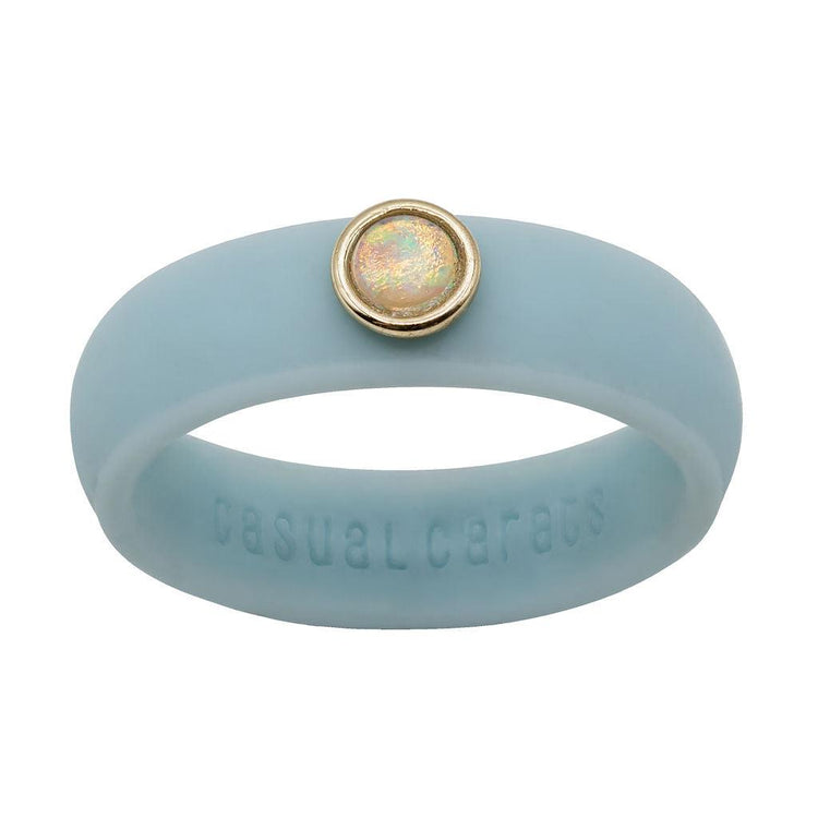 Opal Gemstone Silicone Ring