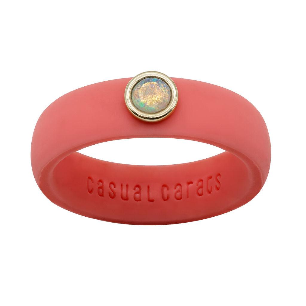 Opal Gemstone Silicone Ring