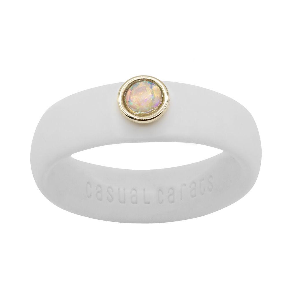 Opal Gemstone Silicone Ring