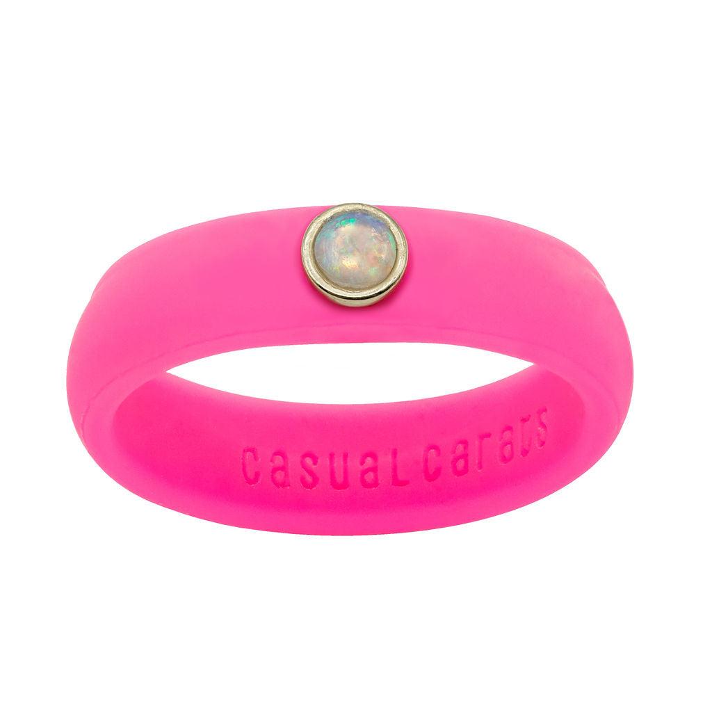 Opal Gemstone Silicone Ring