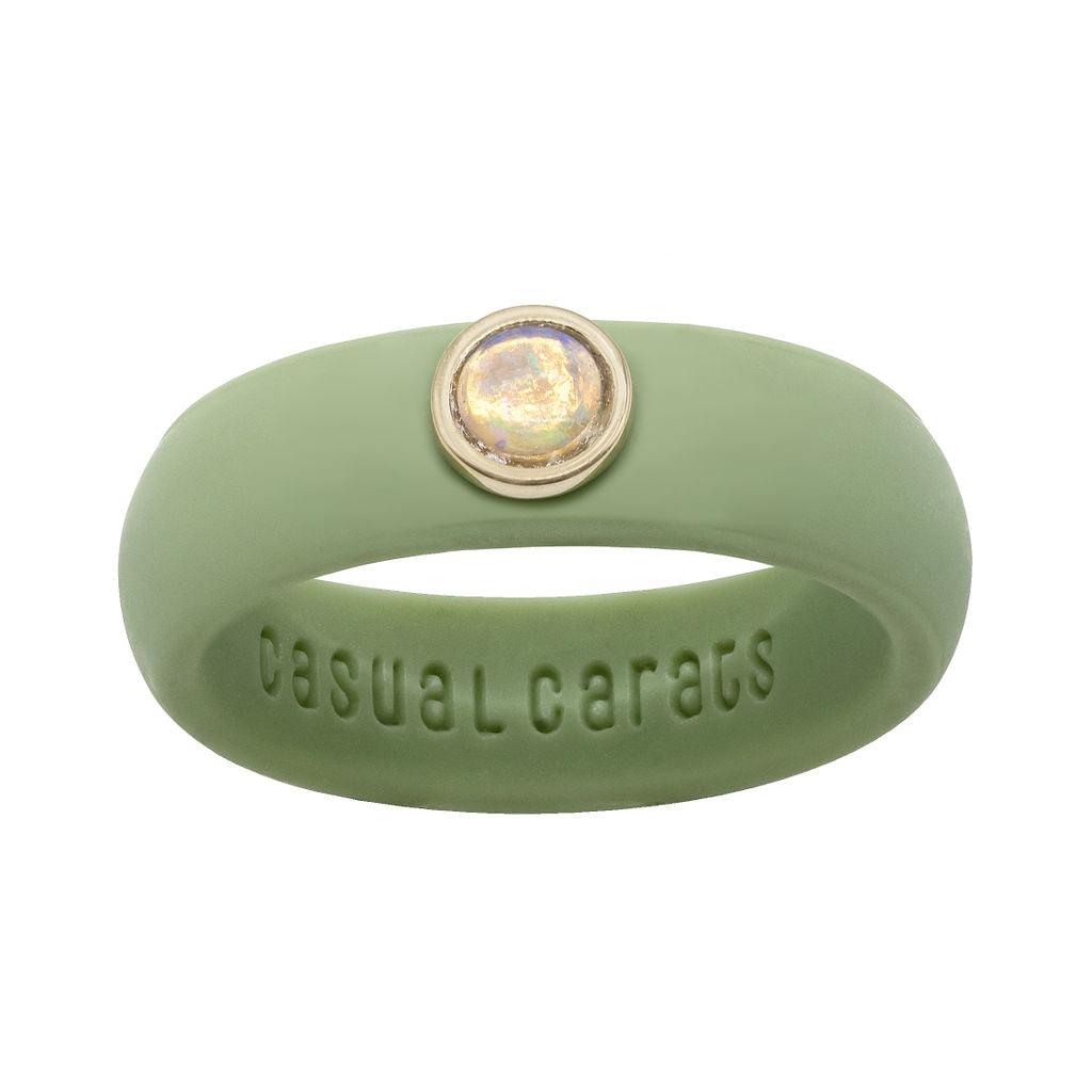 Opal Gemstone Silicone Ring