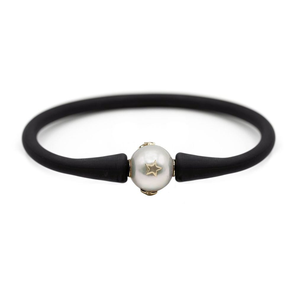 14K Star Studded Freshwater Pearl Bracelet