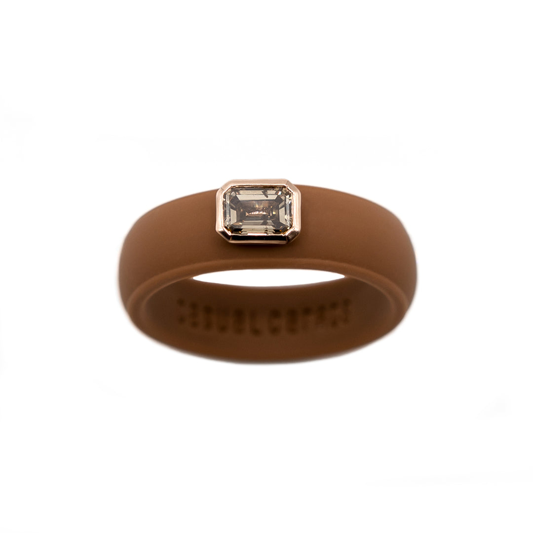 Cognac Emerald Cut Diamond Ring
