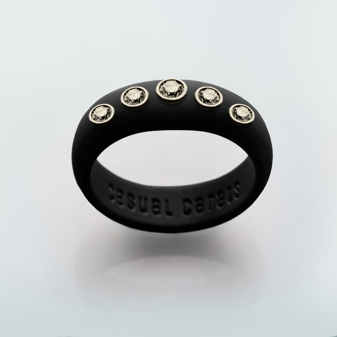 5 Stone Silicone Ring