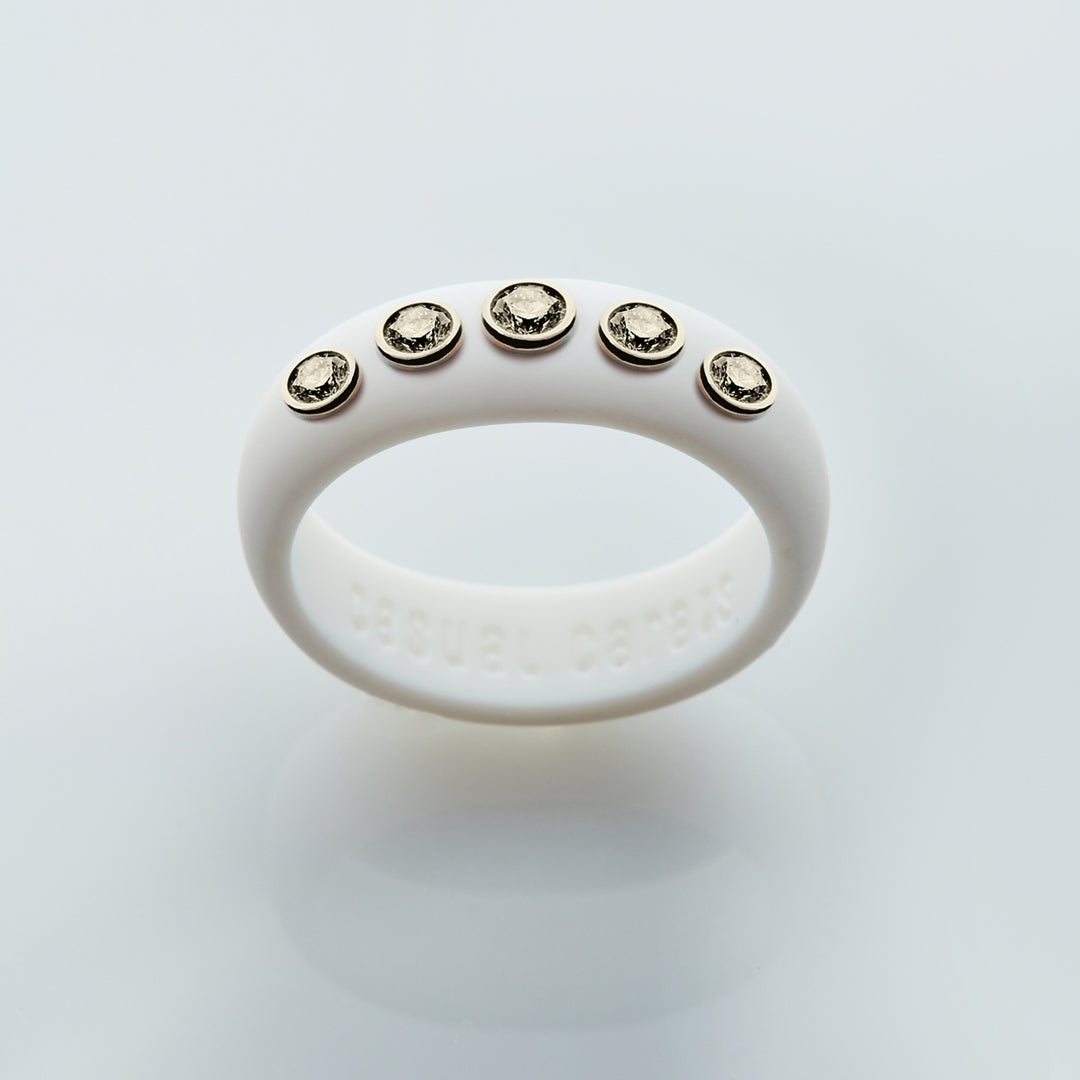 5 Stone Silicone Ring