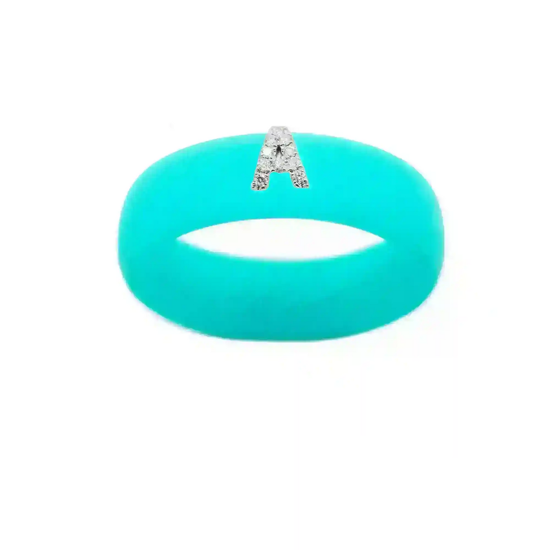 “A” Diamond Initial - Size 8