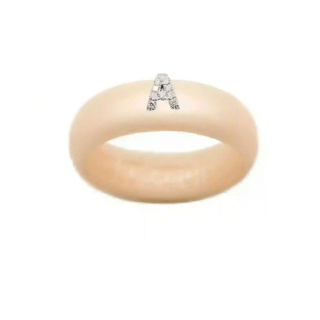 “A” Diamond Initial - Size 7