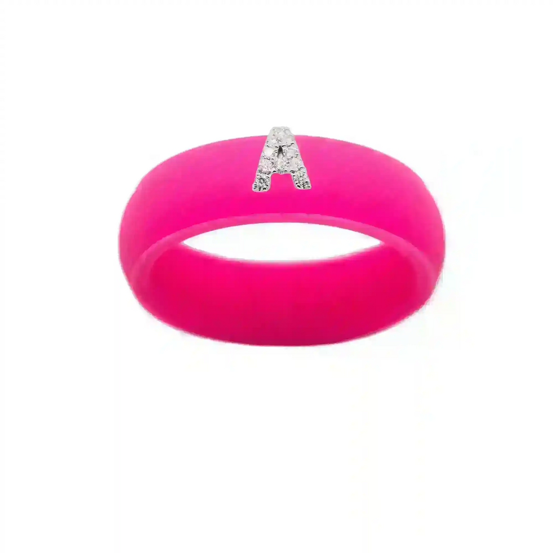“A” Diamond Initial - Size 8