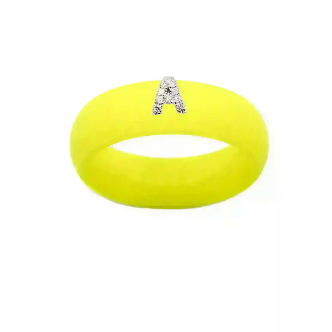 “A” Diamond Initial - Size 8