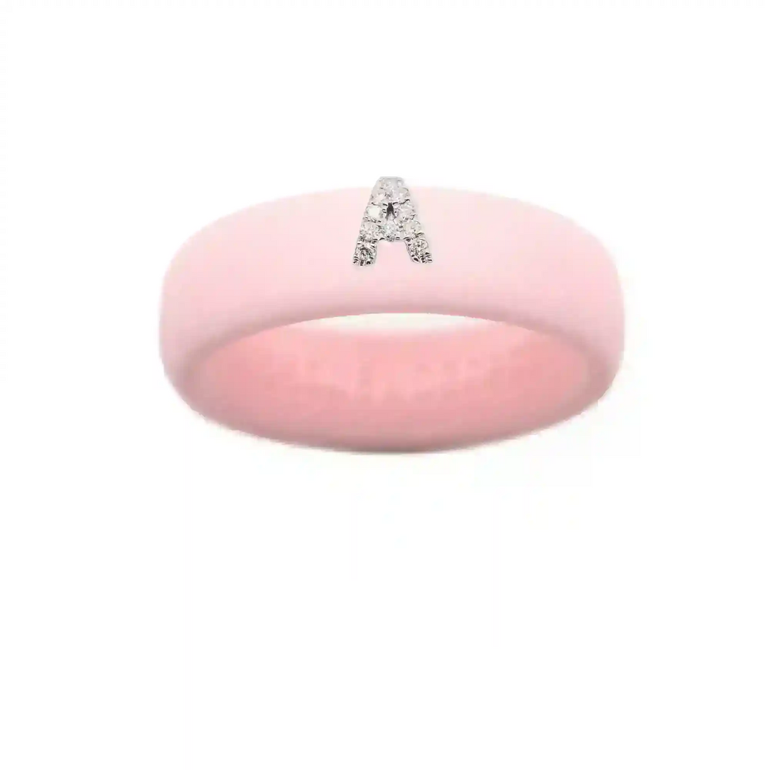 “A” Diamond Initial - Size 7