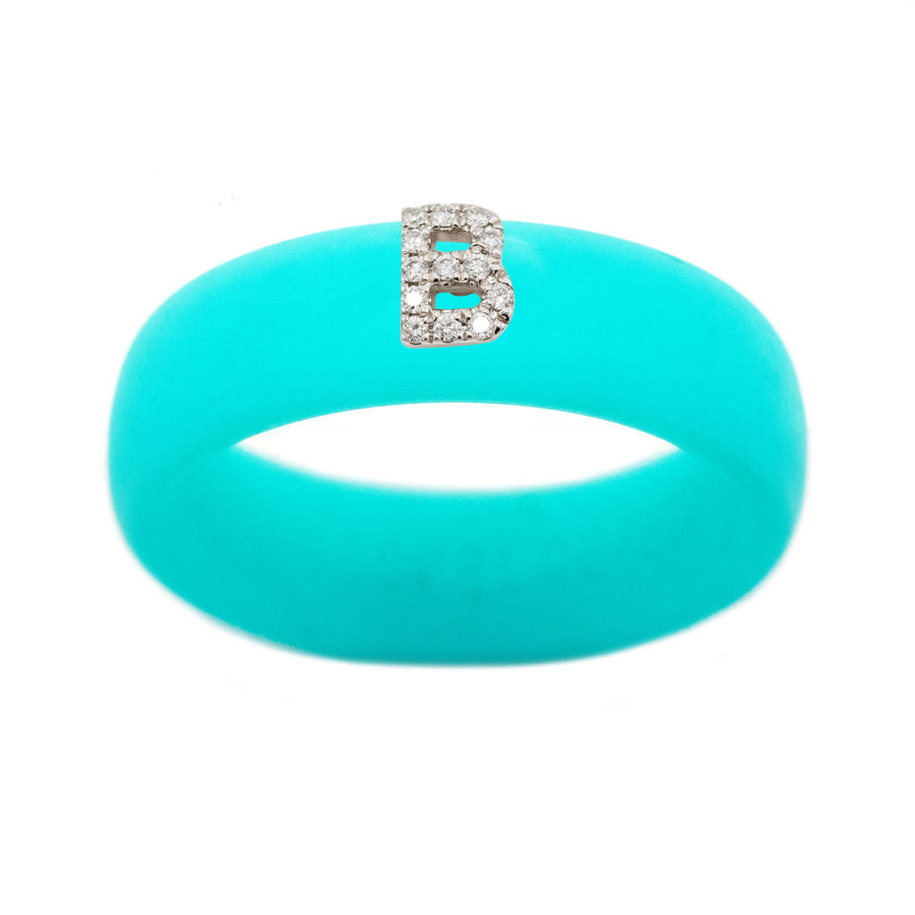 “B” Diamond Initial - Size 4