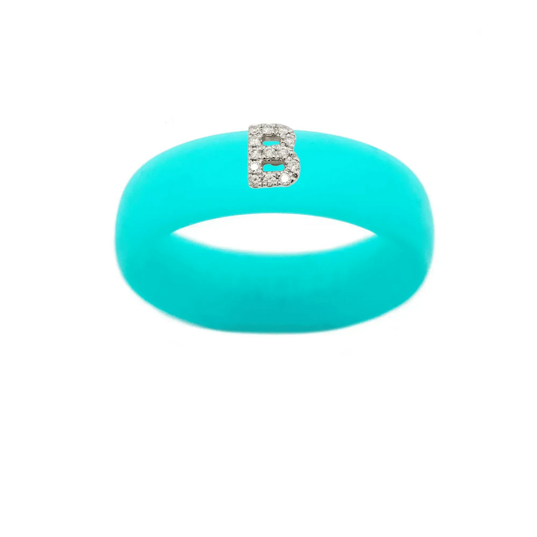 “B” Diamond Initial - Size 9