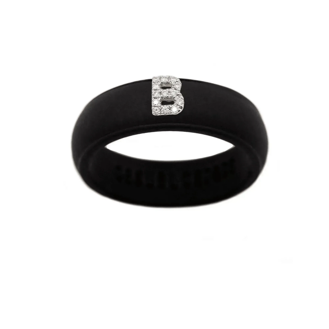 “B” Diamond Initial - Size 9