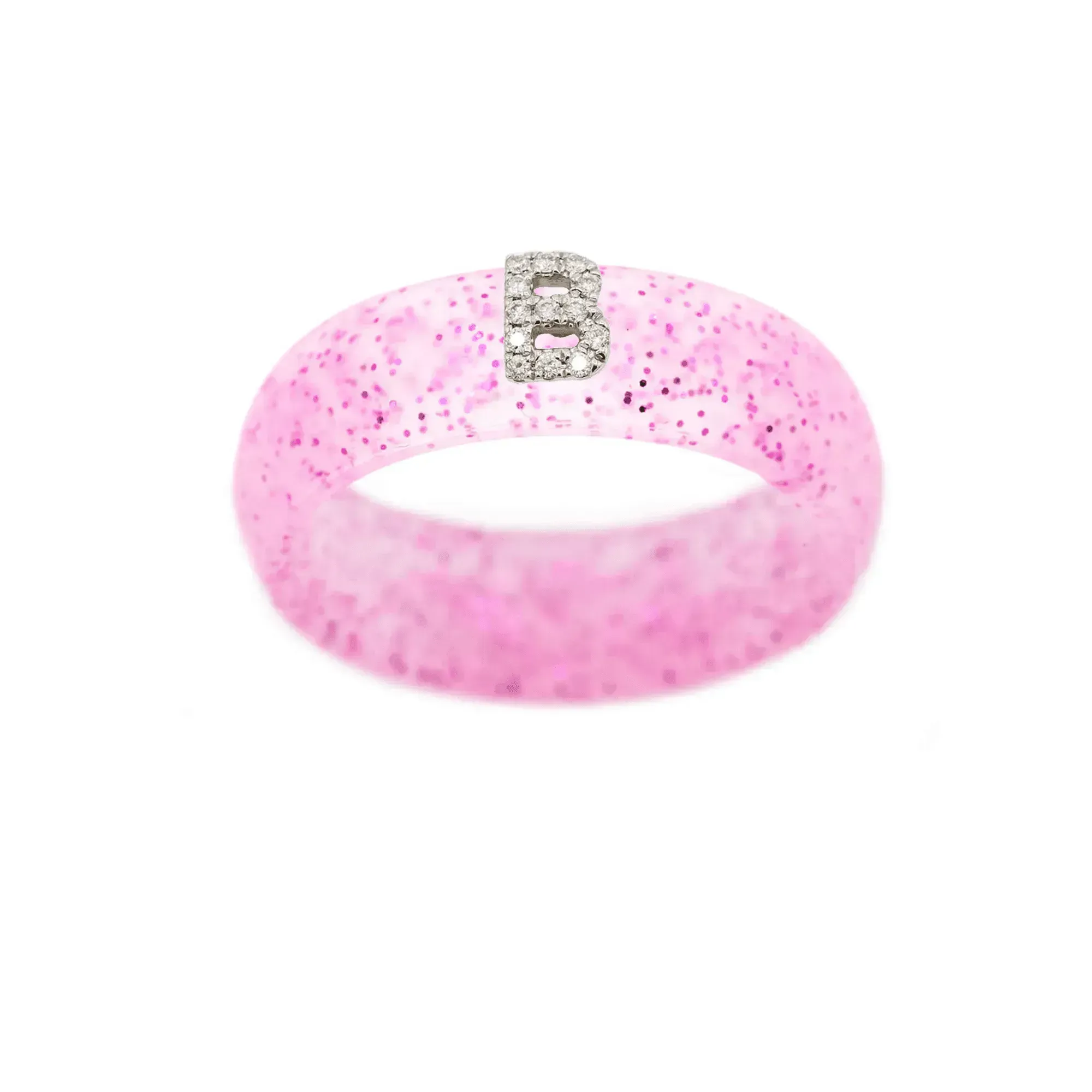 “B” Diamond Initial - Size 4
