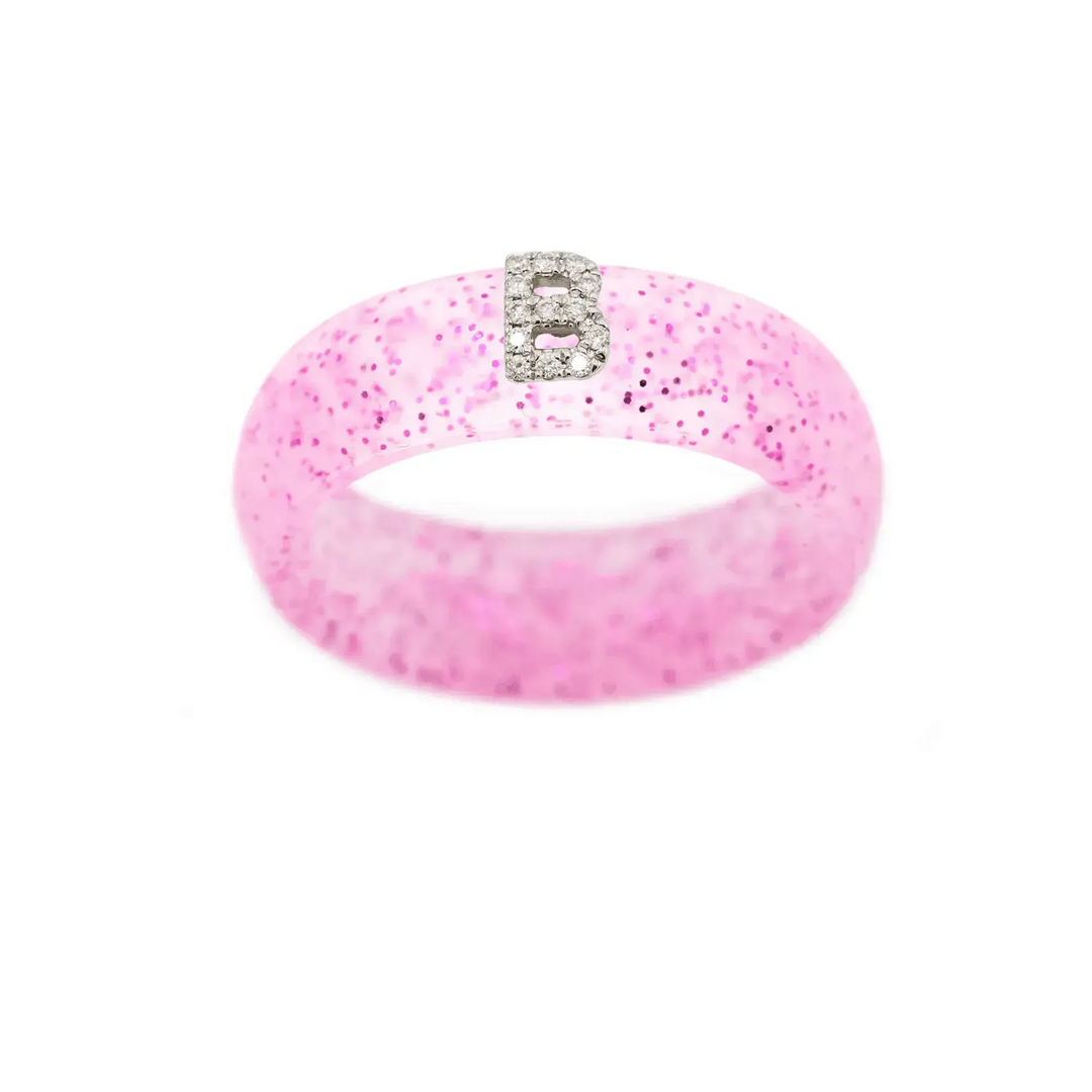 “B” Diamond Initial - Size 6