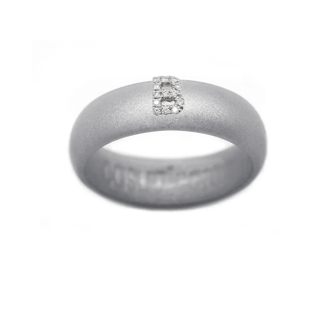 “B” Diamond Initial - Size 9