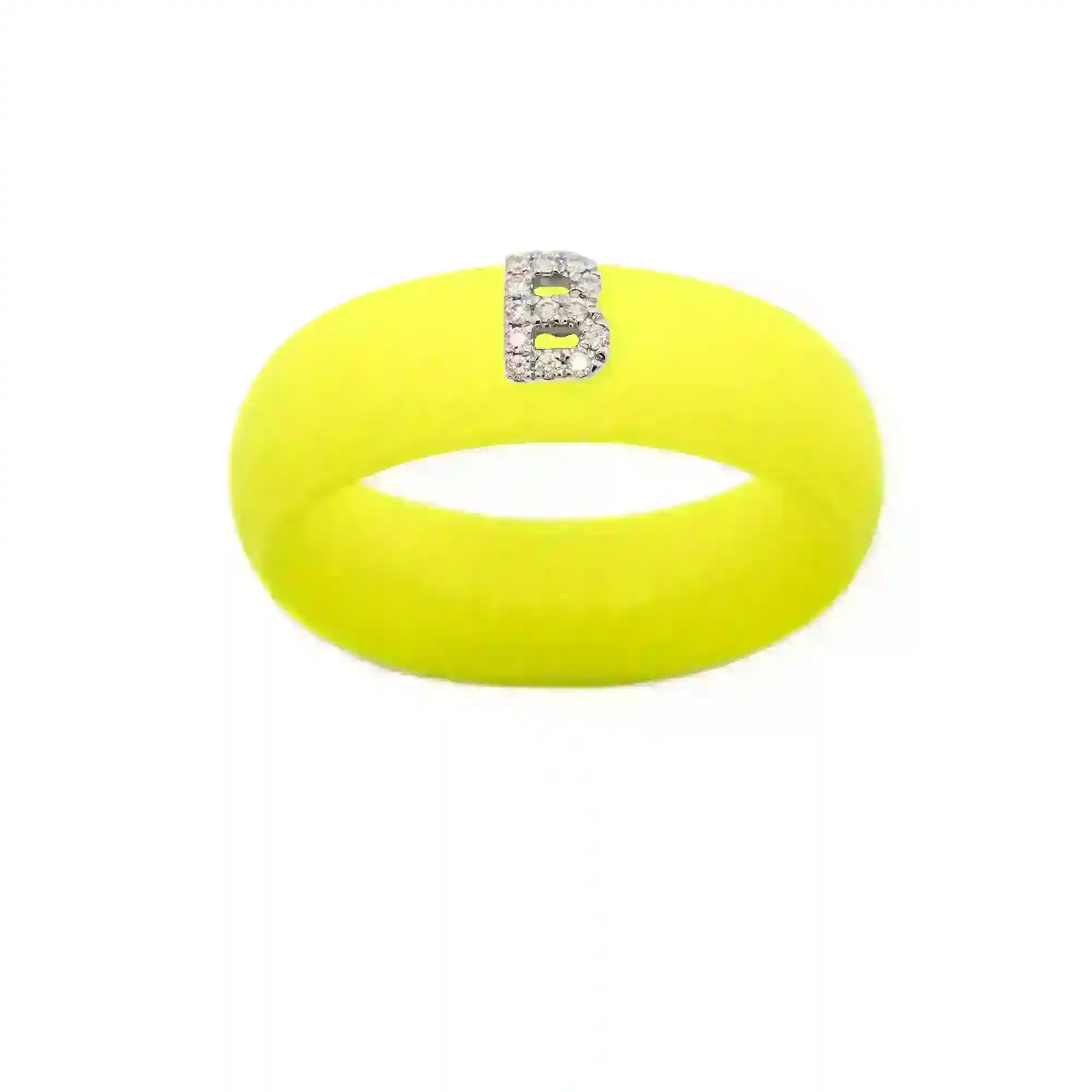 “B” Diamond Initial - Size 8
