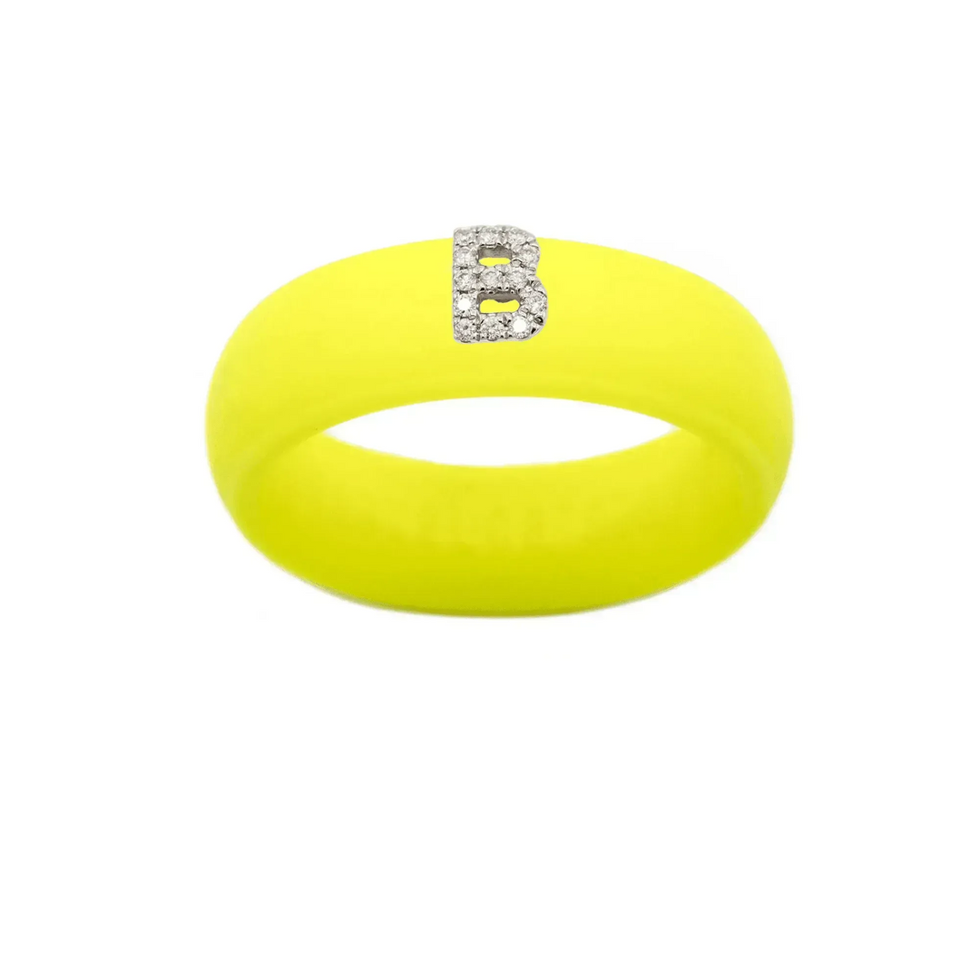 “B” Diamond Initial - Size 6