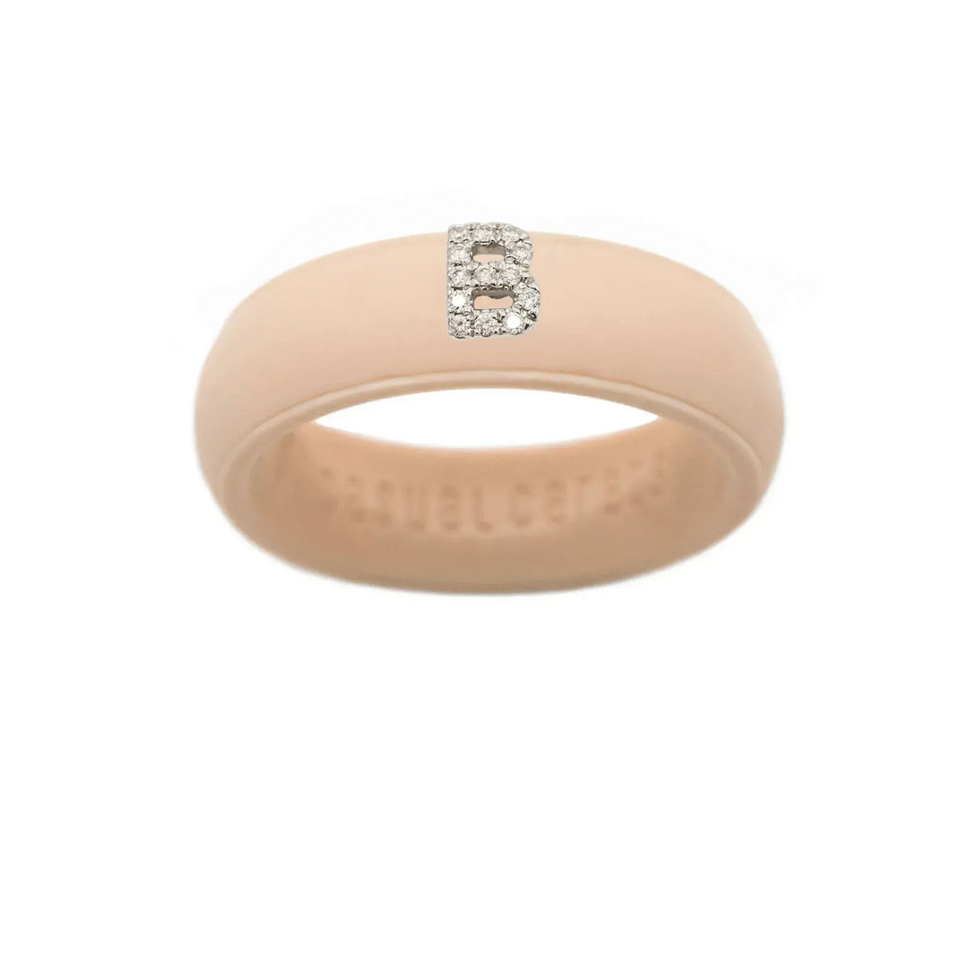 “B” Diamond Initial - Size 9