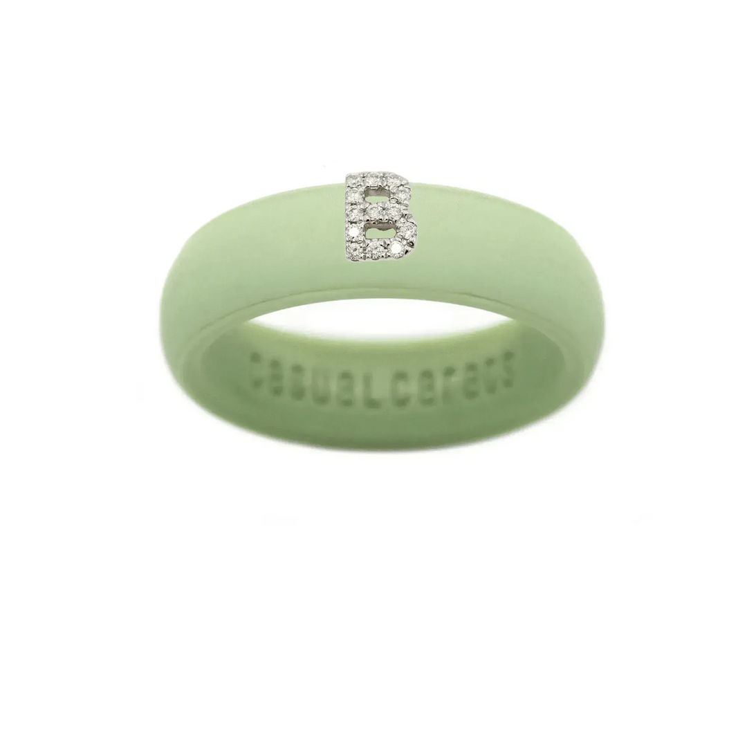 “B” Diamond Initial - Size 9