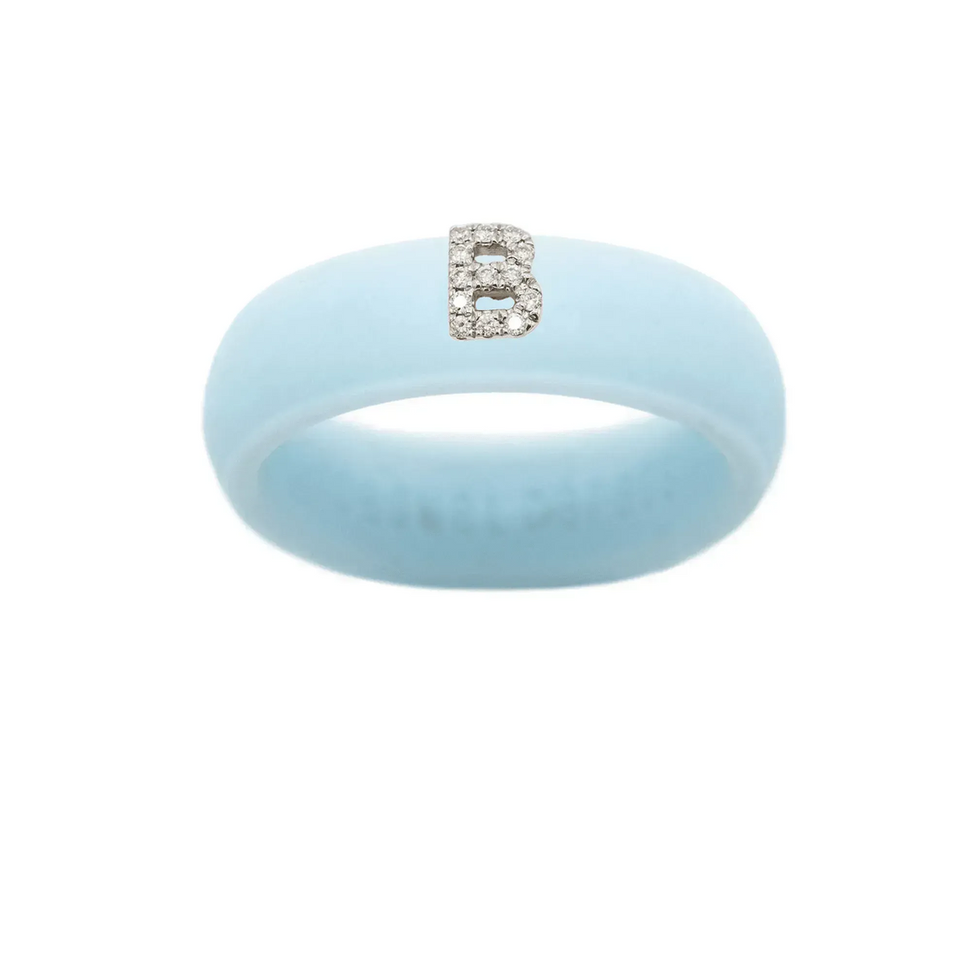 “B” Diamond Initial - Size 9