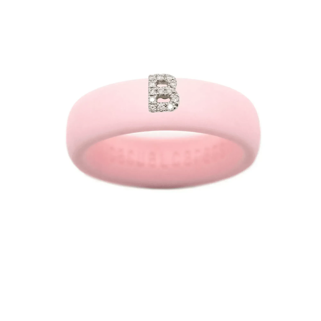 “B” Diamond Initial - Size 9