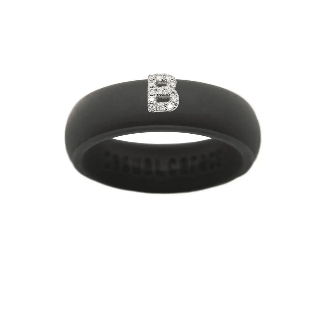 “B” Diamond Initial - Size 9