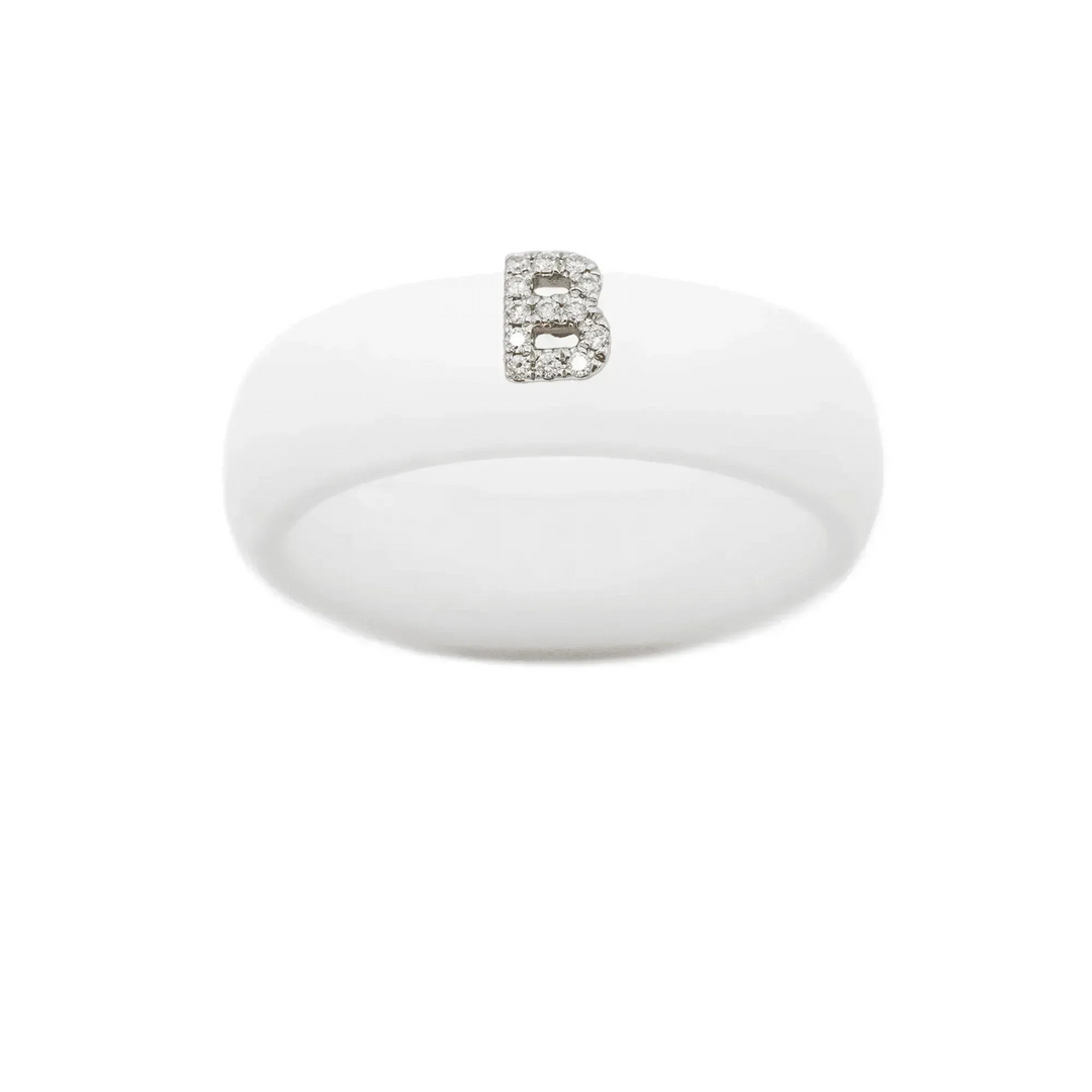 “B” Diamond Initial - Size 9