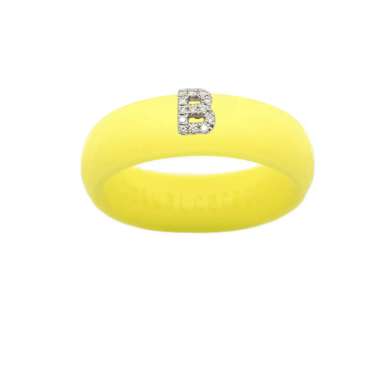“B” Diamond Initial - Size 9