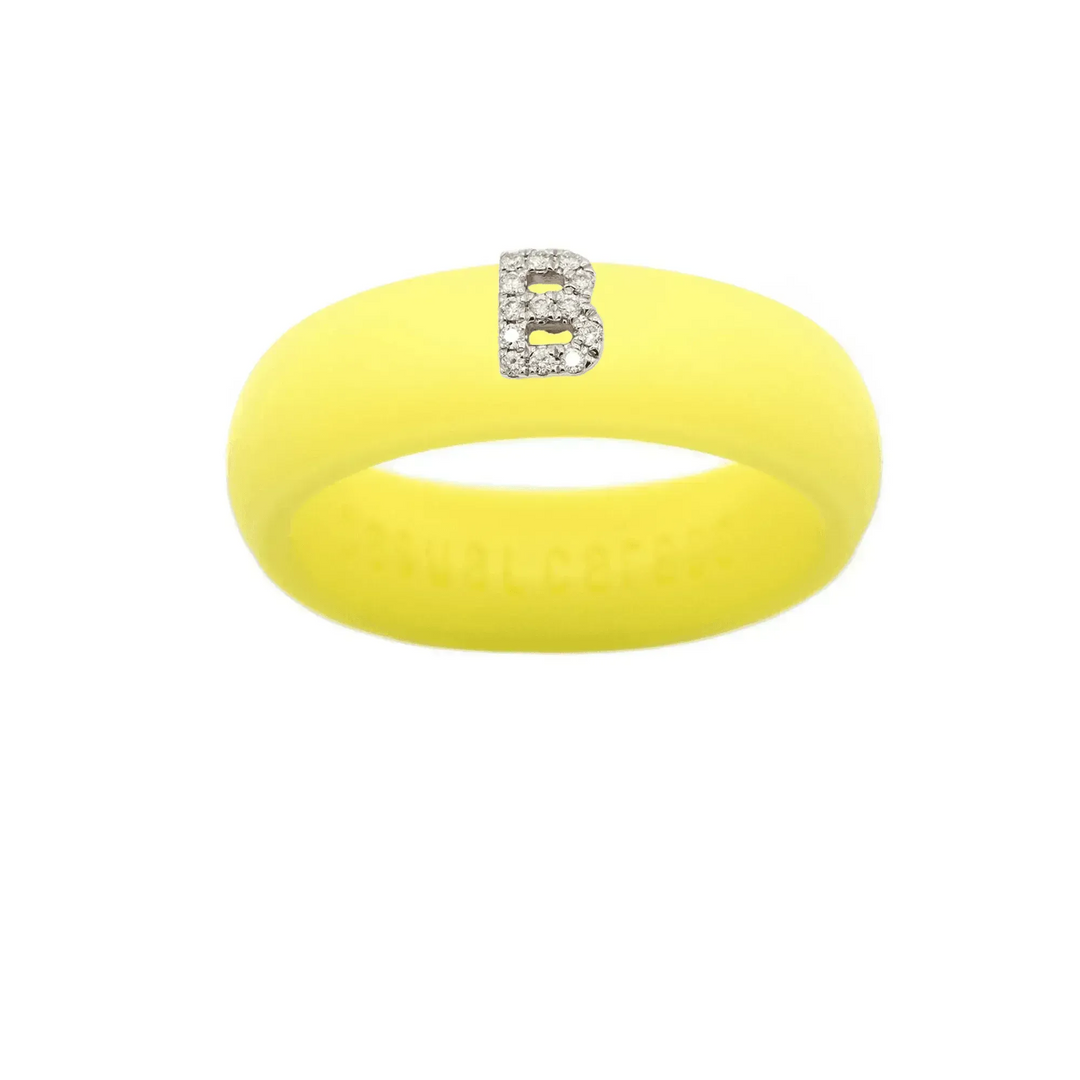 “B” Diamond Initial - Size 9