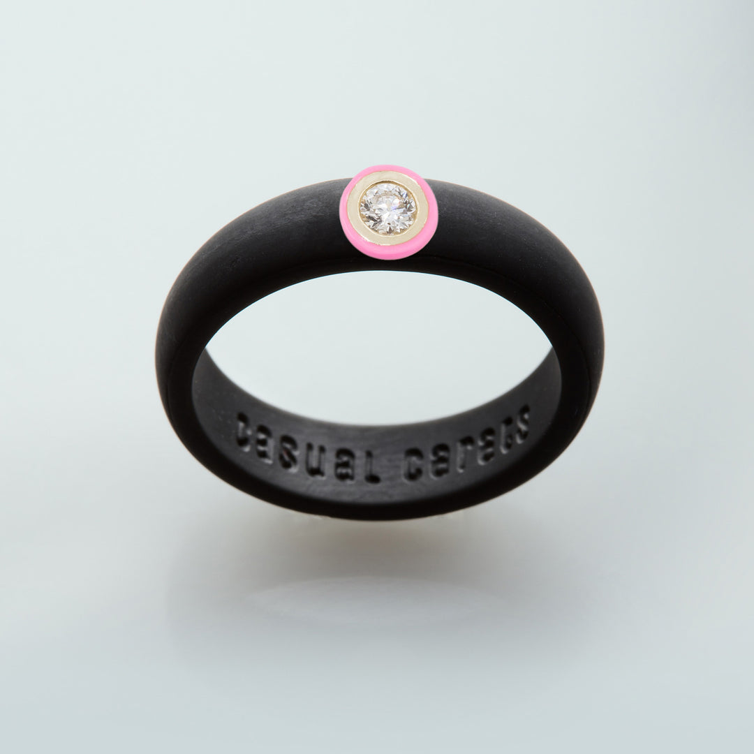 14K Bubble Gum Ceramic Bezel