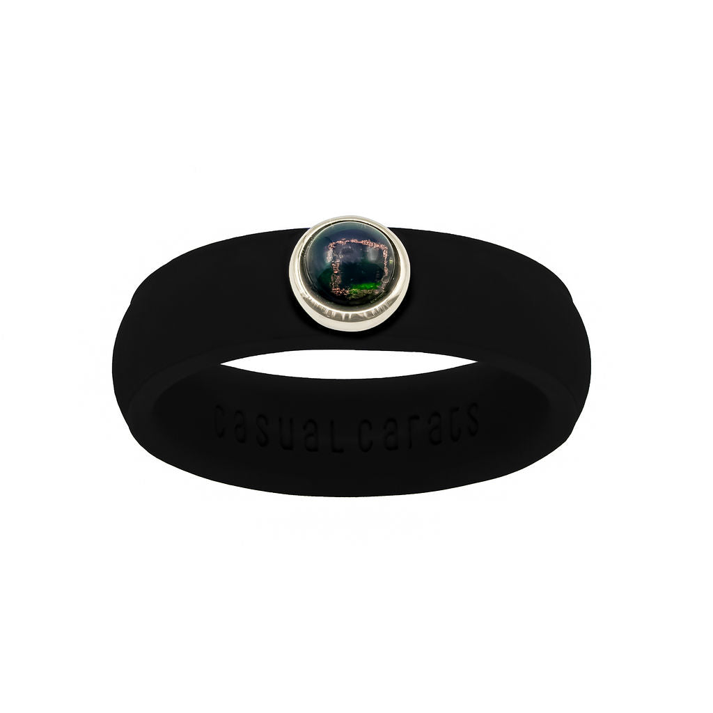 Australian Black Opal Silicone Ring
