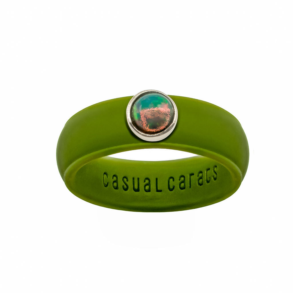 Australian Black Opal Silicone Ring