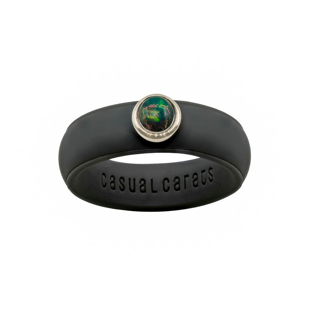 Australian Black Opal Silicone Ring