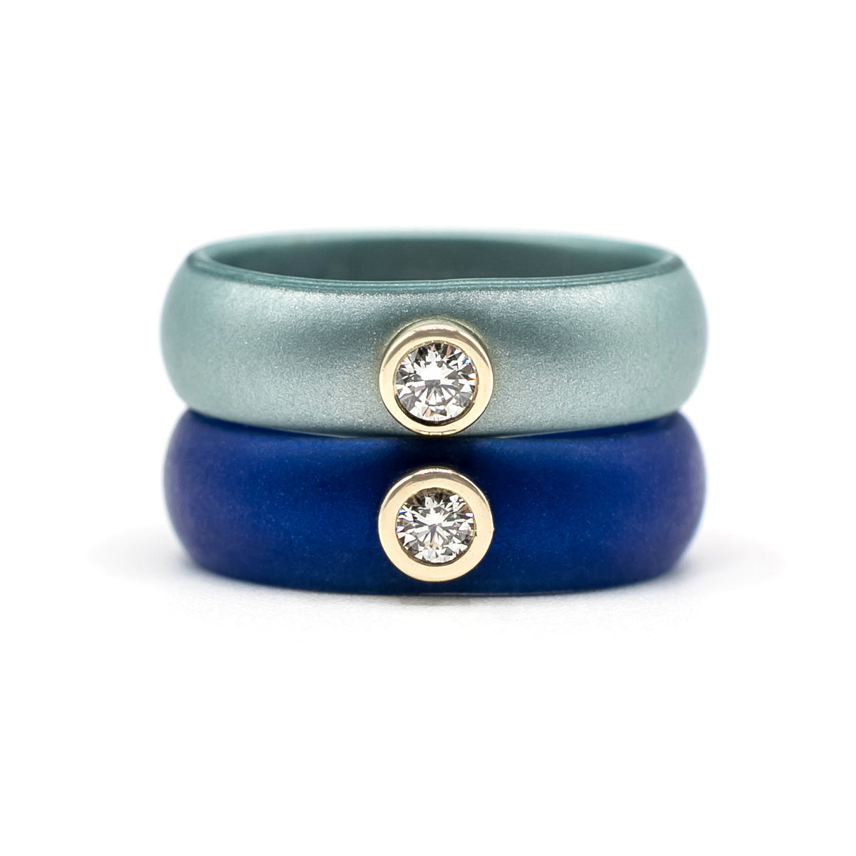 Metallic Silicone Rings with Diamonds | Casual Carats