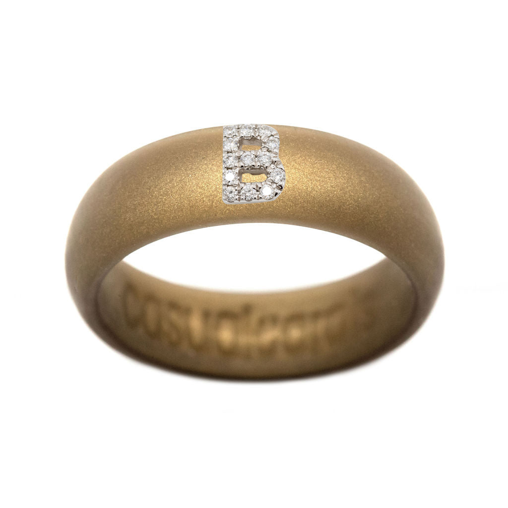 “B” Diamond Initial - Size 4