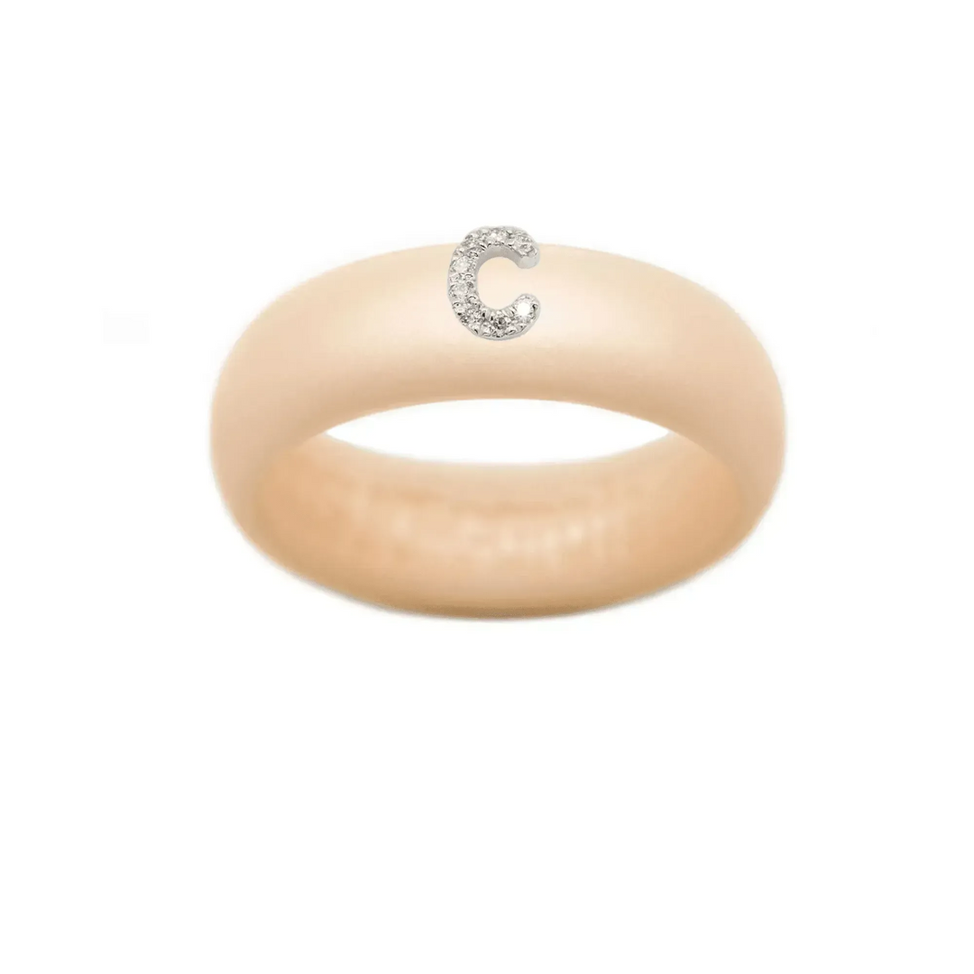 “C” Diamond Initial - Size 8
